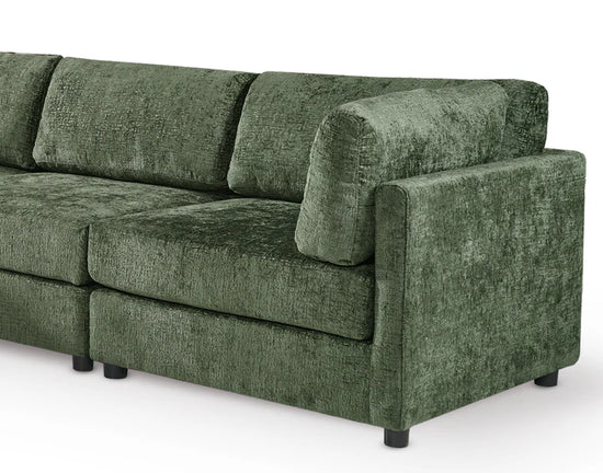 Green Textured Chenille 2C2 Modular Corner Sofa TOSCANA