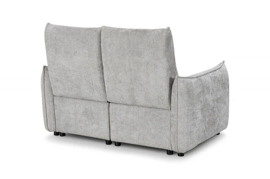 Woven Chenille Grey 2 Seater Electric Recliner Sofa CARRERA LUSSO