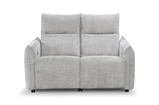 Woven Chenille Grey 2 Seater Electric Recliner Sofa CARRERA LUSSO