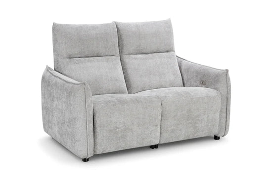 Woven Chenille Grey 2 Seater Electric Recliner Sofa CARRERA LUSSO