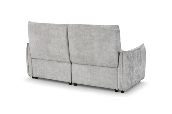 Woven Chenille Grey 3 Seater Electric Recliner Sofa CARRERA LUSSO