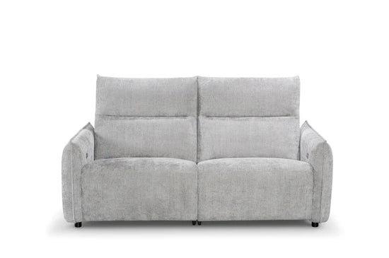 Woven Chenille Grey 3 Seater Electric Recliner Sofa CARRERA LUSSO