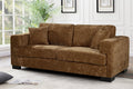 Textured Chenille Brown 3 Seater Sofa VELOCITÀ