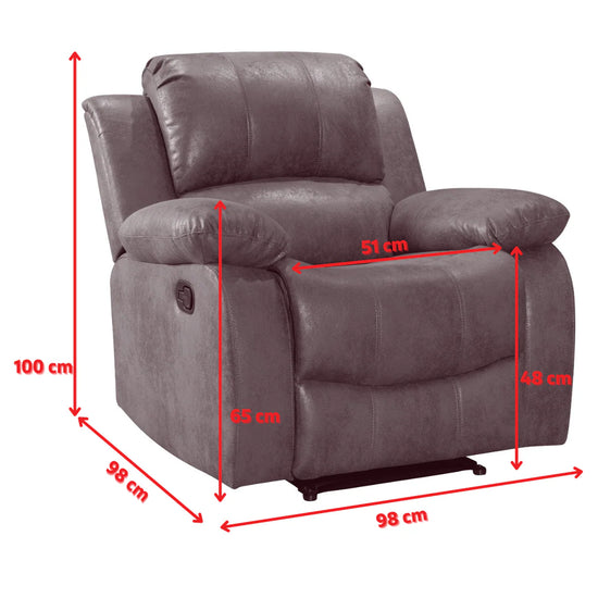 Faux Leather Black Manual Recliner Chair SETTEE