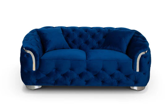 Velvet Blue 2 Seater Sofa PRATO