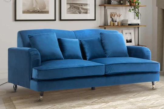 Velvet Blue 3 Seater Sofa STILE