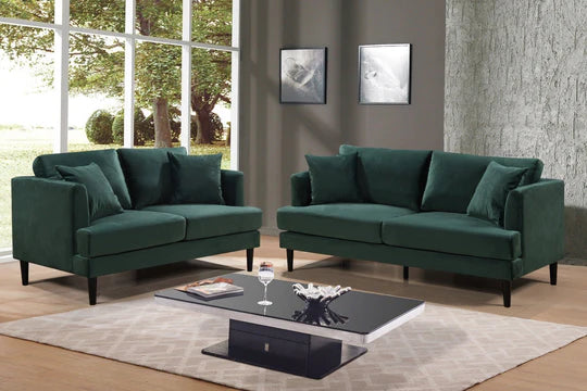 Velvet Bottle Green 2 Seater Sofa ROMANZO