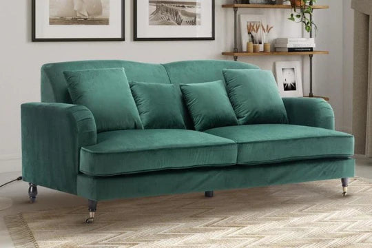 Velvet Bottle Green 3 Seater Sofa STILE