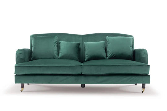 Velvet Bottle Green 3 Seater Sofa STILE