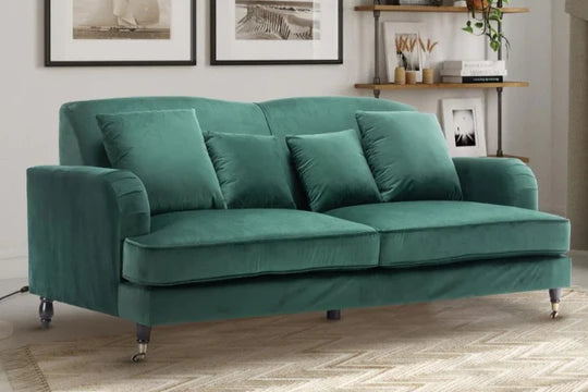 Velvet Bottle Green 2 Seater Sofa STILE