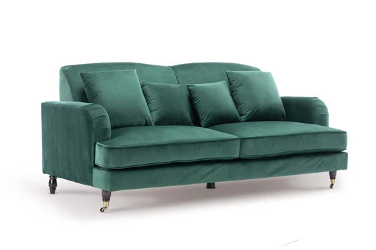 Velvet Bottle Green 3 Seater Sofa STILE