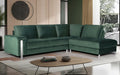 Velvet Bottle Green Right Hand Facing Corner Sofa  ELEGANZA