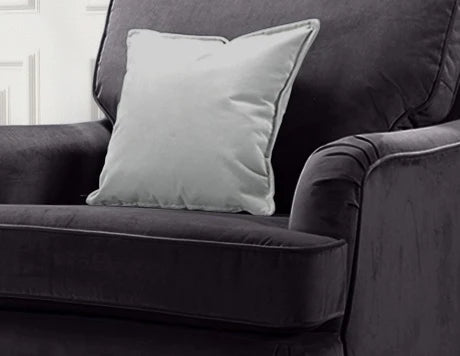 Velvet Dark Grey 1 Seater Bella Sofa ASBURY