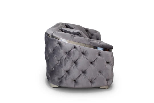 Velvet Dark Grey 2 Seater Sofa PRATO
