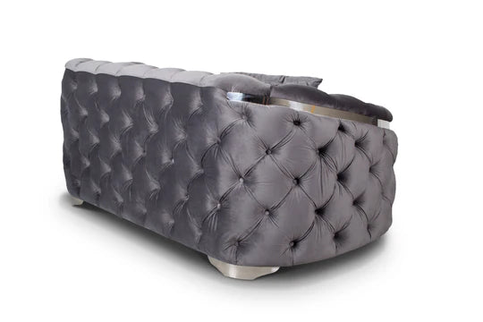 Velvet Dark Grey 2 Seater Sofa PRATO