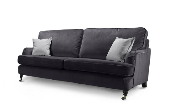 Velvet Dark Grey 3 Seater Bella Sofa ASBURY