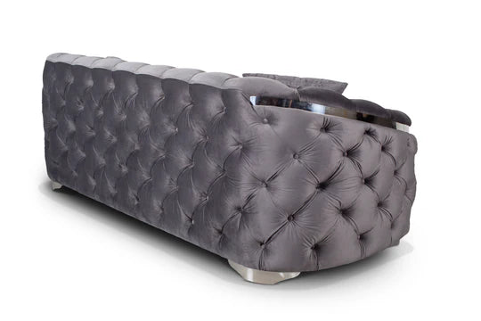 Velvet Dark Grey 3 Seater Sofa PRATO