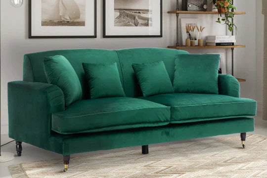 Velvet Emerald Green 3 Seater Sofa STILE