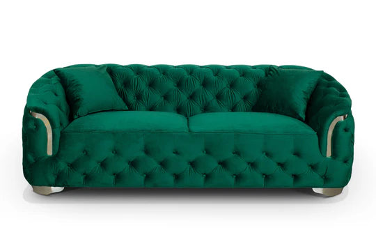 Velvet Emerald Green 3 Seater Sofa PRATO