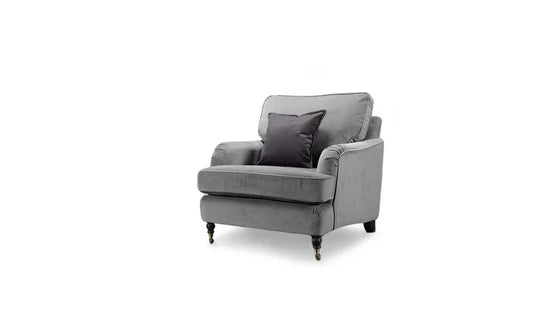 Velvet Grey 1 Seater Bella Sofa ASBURY