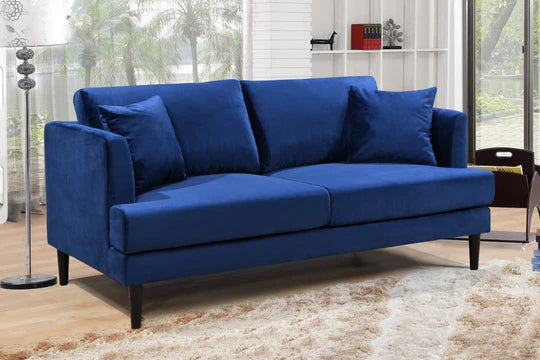 Velvet Marine Blue 3 Seater Sofa ROMANZO