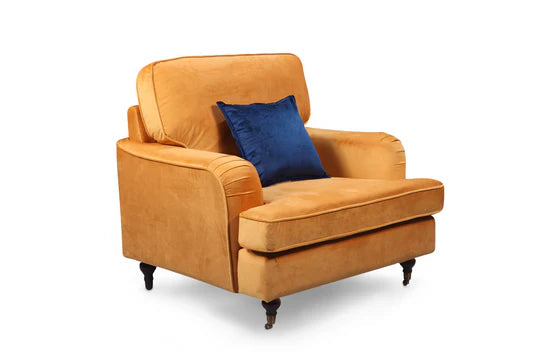 Velvet Mustard Gold 1 Seater Bella Sofa ASBURY
