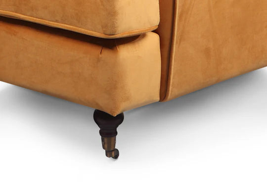 Velvet Mustard Gold 1 Seater Bella Sofa ASBURY