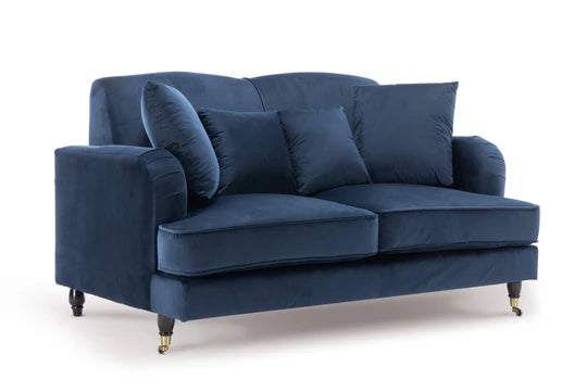Velvet Navy Blue 2 Seater Sofa STILE