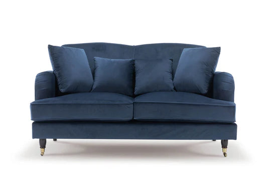 Velvet Navy Blue 2 Seater Sofa STILE