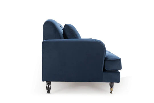 Velvet Navy Blue 3 Seater Sofa STILE