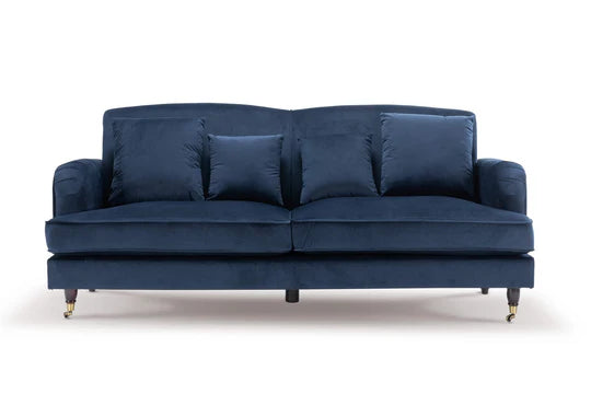 Velvet Navy Blue 3 Seater Sofa STILE