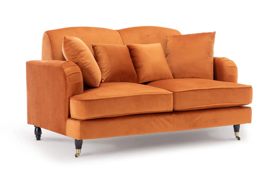 Velvet Orange 2 Seater Sofa TRADIZIONE