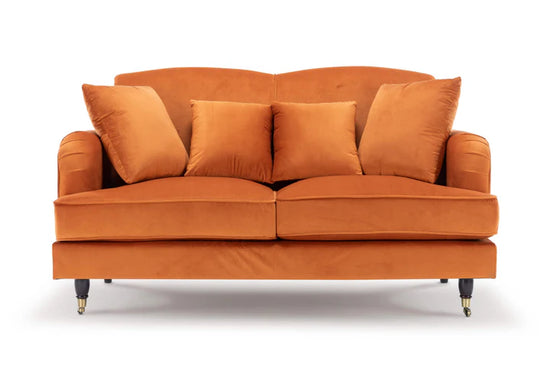 Velvet Orange 2 Seater Sofa TRADIZIONE