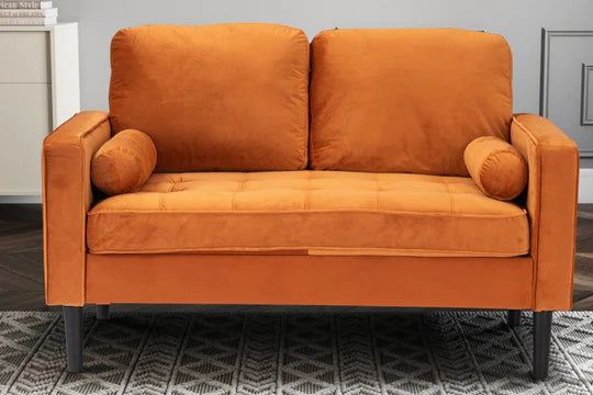 Velvet Orange 2 Seater Sofa ACCESSO