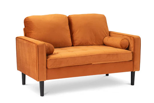 Velvet Orange 2 Seater Sofa ACCESSO