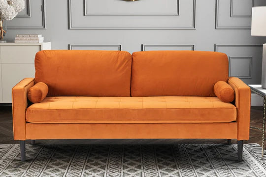 Velvet Orange 3 Seater Sofa ACCESSO