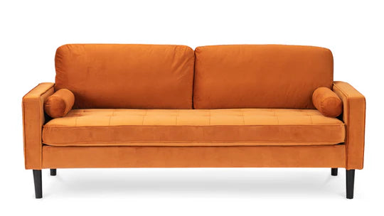 Velvet Orange 3 Seater Sofa ACCESSO