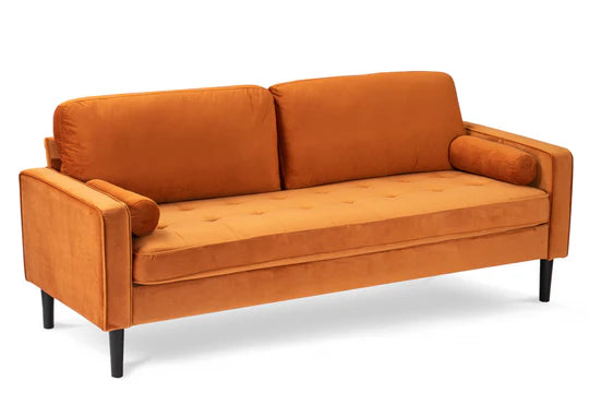 Velvet Orange 3 Seater Sofa ACCESSO