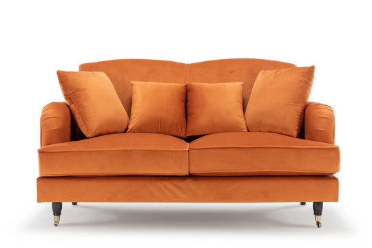 Velvet Orange 3 + 2 Seater Sofa Set STILE
