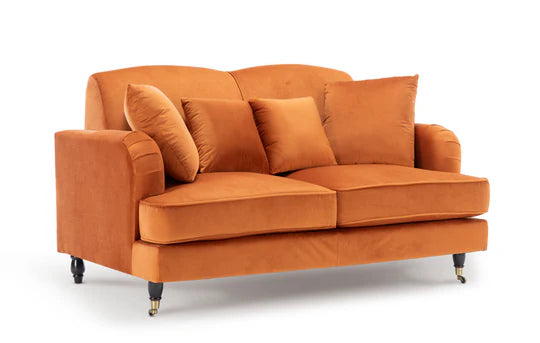 Velvet Orange 3 + 2 Seater Sofa Set STILE