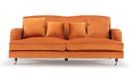 Velvet Orange 3 + 2 Seater Sofa Set STILE
