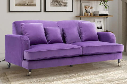 Velvet Purple 3 Seater Sofa STILE