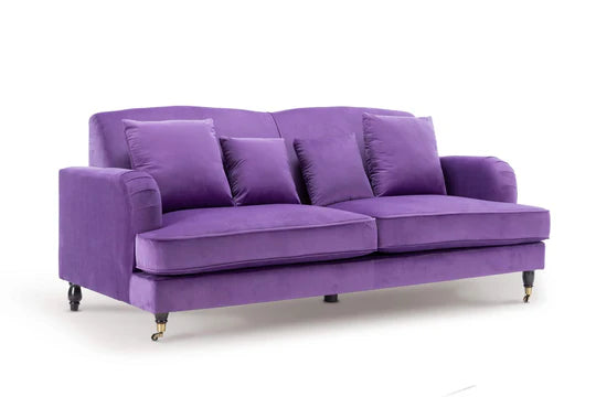 Velvet Purple 3 Seater Sofa STILE