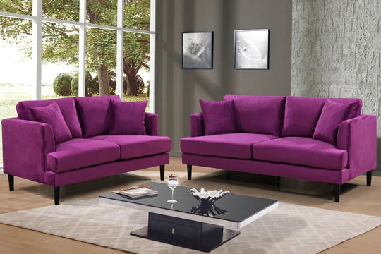Velvet Purple 3 Seater Sofa ROMANZO