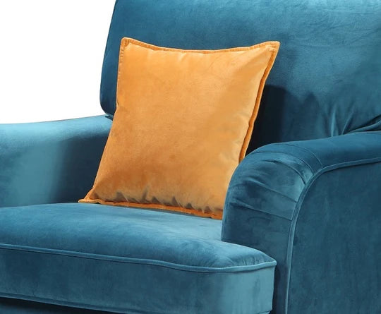 Velvet Turquoise / Teal 1 Seater Bella Sofa ASBURY (4)