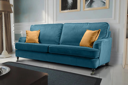 Velvet Turquoise / Teal 3 Seater Bella Sofa ASBURY