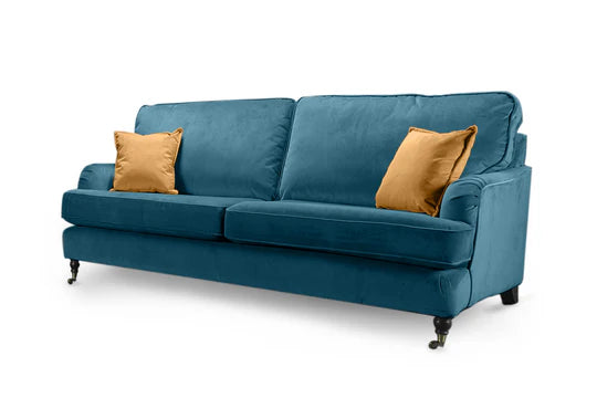 Velvet Turquoise / Teal 3 Seater Bella Sofa ASBURY