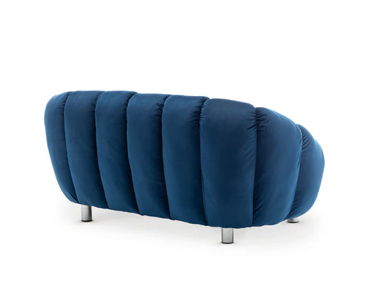 Velvet Blue 2 Seater Sofa CHAISE