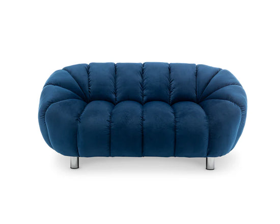 Velvet Blue 2 Seater Sofa CHAISE