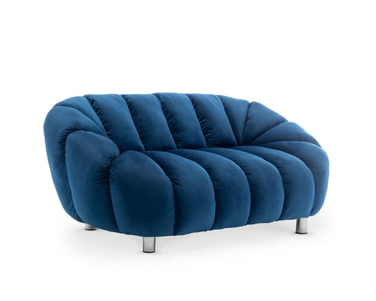 Velvet Blue 2 Seater Sofa CHAISE